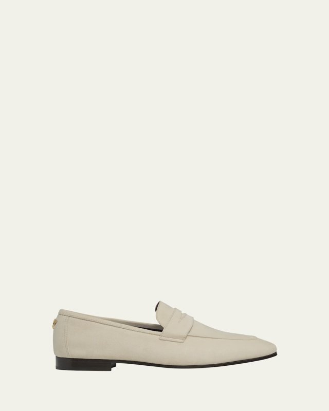 Flaneur Suede Penny Loafers